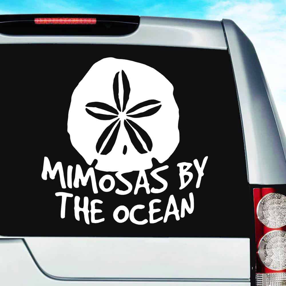 Mimosas By The Ocean Sand Dollar Vinyl Car Window Decal Sticker Mimosas By The Ocean Sand Dollar Vinyl Car Window Decal Sticker