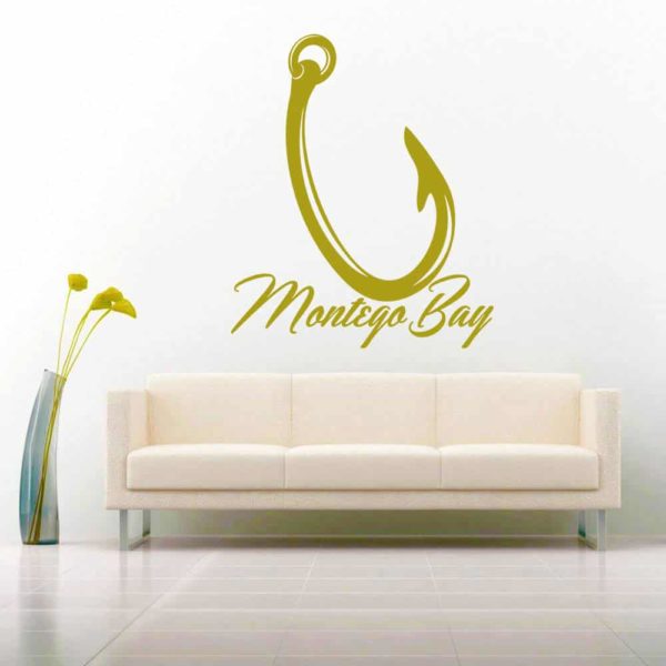 Montego Bay Fishing Hook Vinyl Wall Decal Sticker