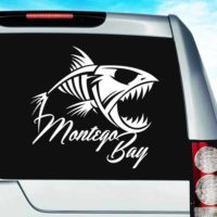 Montego Bay Jamaica Fish Skeleton Vinyl Car Window Decal Sticker