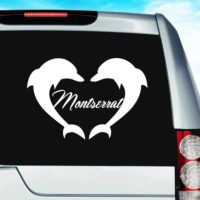 Montserrat Dolphin Heart Vinyl Car Window Decal Sticker
