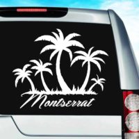 Montserrat Palm Tree Island Vinyl Car Window Decal Sticker