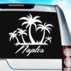Naples Palm Tree Island Vinyl Car Window Decal Sticker