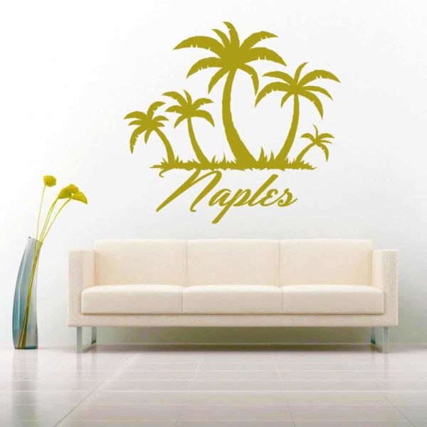 Naples Palm Tree Island Vinyl Wall Decal Sticker