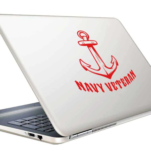 Navy Veteran Anchor Vinyl Laptop Macbook Decal Sticker