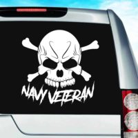 Navy Veteran Skull Vinyl Car Window Decal Sticker
