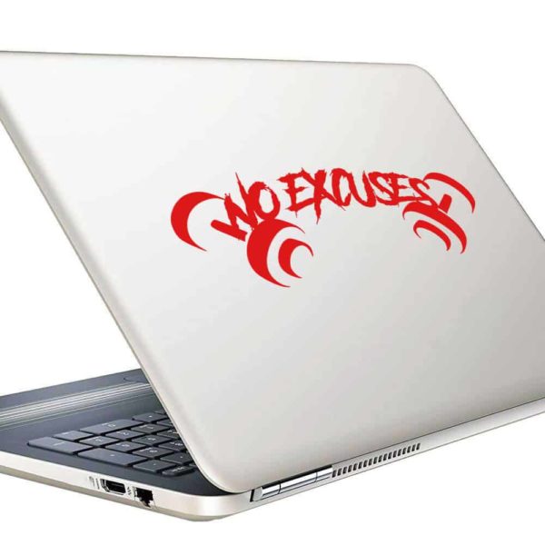 No Excuses Dumbells Vinyl Laptop Macbook Decal Sticker