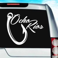 Ocho Rios Jamaica Fishing Hook Vinyl Car Window Decal Sticker