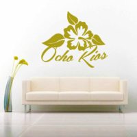 Ocho Rios Jamaica Hibiscus Flower Vinyl Wall Decal Sticker