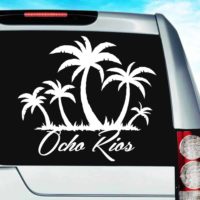 Ocho Rios Jamaica Palm Tree Island Vinyl Car Window Decal Sticker