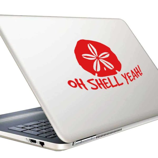 Oh Shell Yeah Sand Dollar Vinyl Laptop Macbook Decal Sticker
