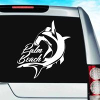 Palm Beach Florida Hammerhead Shark Vinyl Car Window Decal Sticker