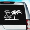 Palm Trees And A Cool Breeze Vinyl Car Window Decal Sticker
