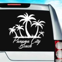 Panama City Beach Florida Palm Tree Island Vinyl Car Window Decal Sticker