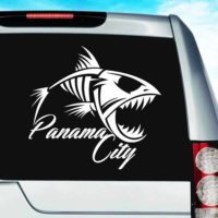Panama City Florida Fish Skeleton Vinyl Car Window Decal Sticker