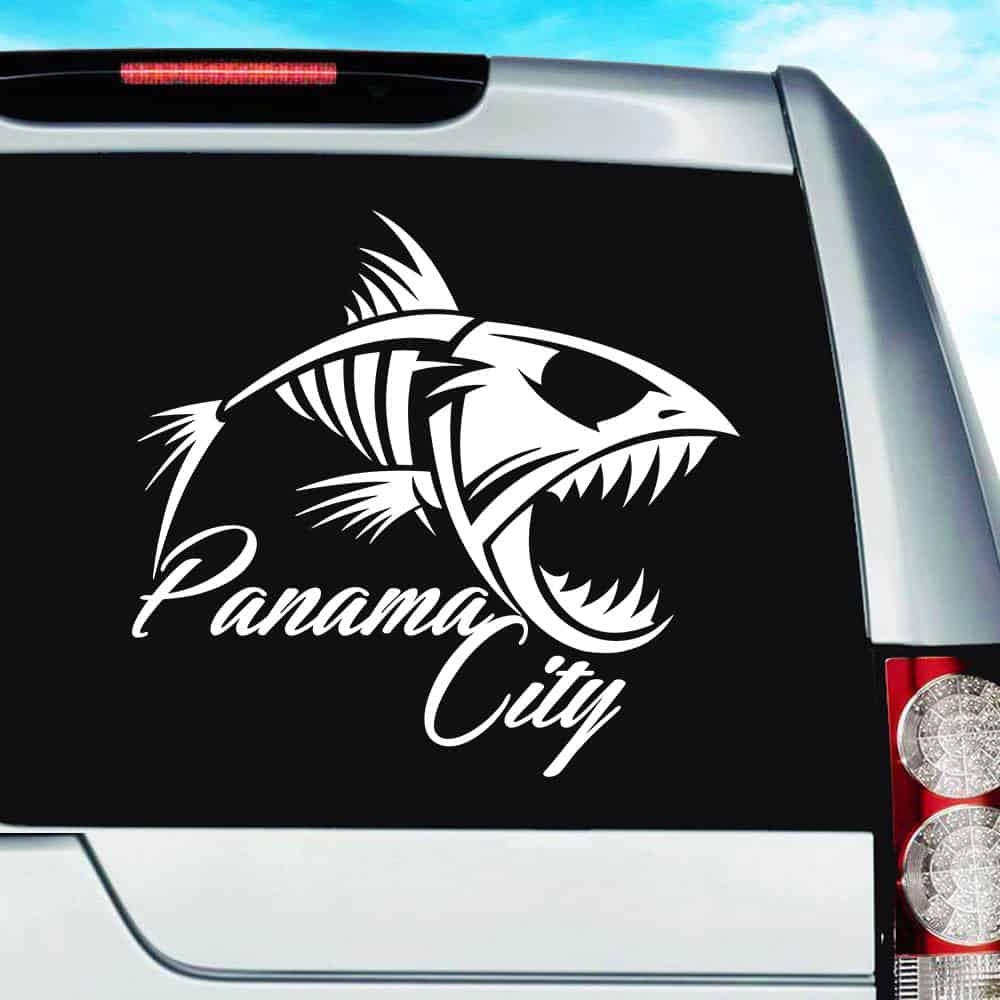 Panama City Florida Fish Skeleton Vinyl Car Window Decal Sticker Panama City Florida Fish Skeleton Vinyl Car Window Decal Sticker