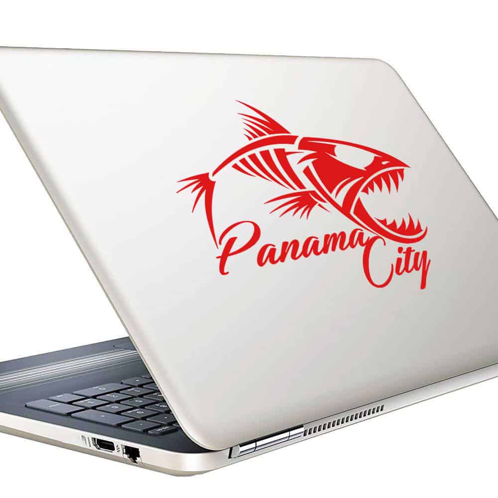 Panama City Florida Fish Skeleton Vinyl Laptop Macbook Decal Sticker Panama City Florida Fish Skeleton Vinyl Laptop Macbook Decal Sticker