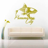 Panama City Florida Fish Skeleton Vinyl Wall Decal Sticker