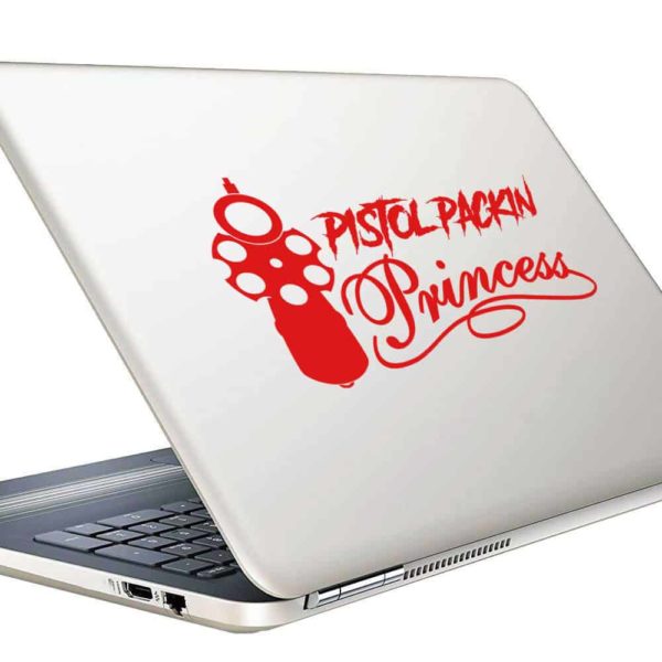 Pistol Packin Princess Vinyl Laptop Macbook Decal Sticker