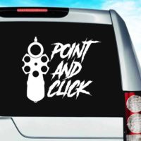 Point And Click Pistol Gun Vinyl Car Window Decal Sticker