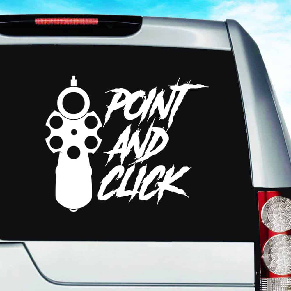 Point and Click Pistol Gun  2A Vinyl Car Truck Window  Decal  