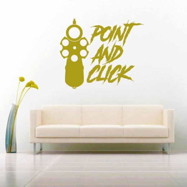 Point And Click Pistol Gun Vinyl Wall Decal Sticker