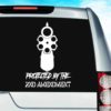 Protected By The 2nd Amendment Hand Gun Pistol Vinyl Car Window Decal Sticker