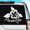 Puerto Ric Hibiscus Flower Vinyl Car Window Decal Sticker
