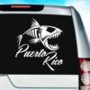Puerto Rico Fish Skeleton Vinyl Car Window Decal Sticker