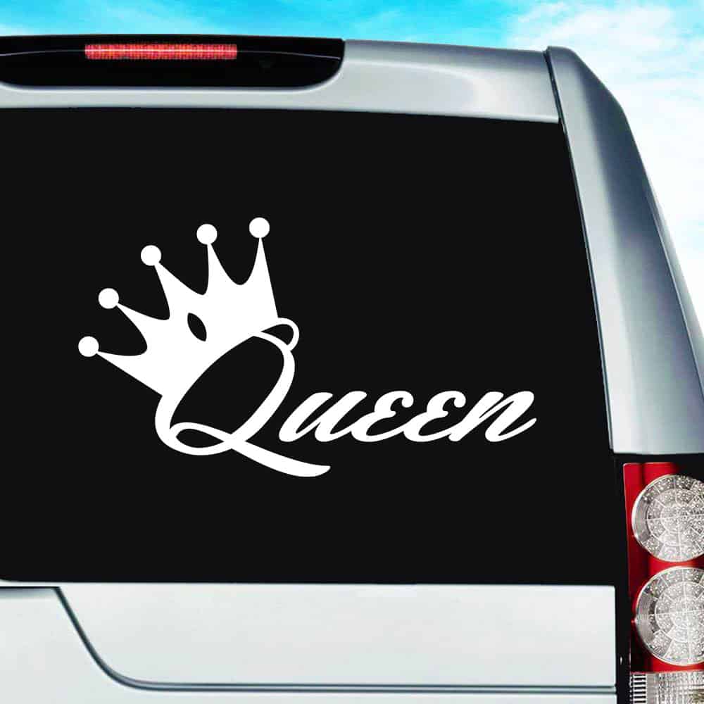 Crown Queen Funny Car Sticker Window Windscreen Bumper Laptop Home Vinyl De...
