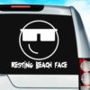 Resting Beach Face Vinyl Car Window Decal Sticker