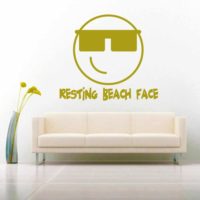 Resting Beach Face Vinyl Wall Decal Sticker