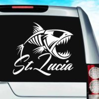 Saint Lucia Fish Skeleton Vinyl Car Window Decal Sticker