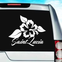 Saint Lucia Hibiscus Flower_1 Vinyl Car Window Decal Sticker