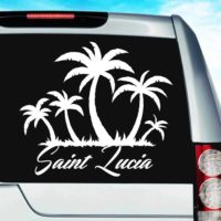 Saint Lucia Palm Tree Island Vinyl Car Window Decal Sticker