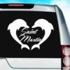 Saint Martin Dophin Heart Vinyl Car Window Decal Sticker