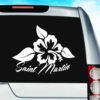 Saint Martin Hibiscus Flower_1 Vinyl Car Window Decal Sticker