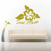 Saint Martin Hibiscus Flower_1 Vinyl Wall Decal Sticker