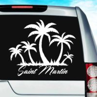 Saint Martin Palm Tree Island Vinyl Car Window Decal Sticker