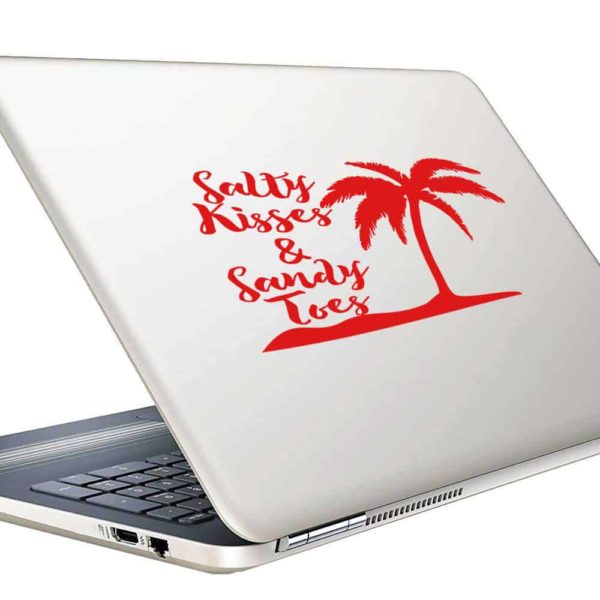 Salty Kisses Sandy Toes Palm Tree Vinyl Laptop Macbook Decal Sticker