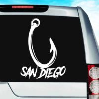 San Diego Fish Hook Ag Vinyl Car Window Decal Sticker