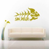San Diego Fish Skeleton Tribal Vinyl Wall Decal Sticker