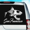 San Francisco Fish Skeleton Vinyl Car Window Decal Sticker