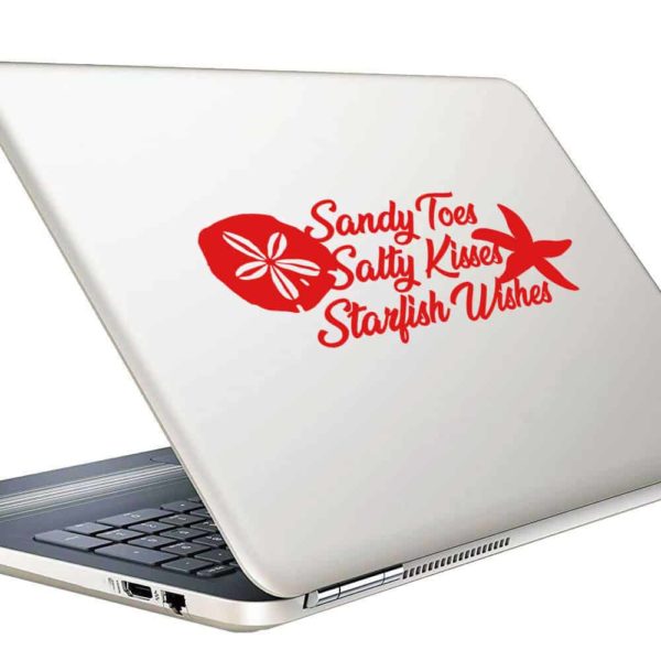 Sandy Toes Salty Kisses Starfish Wishes Vinyl Laptop Macbook Decal Sticker