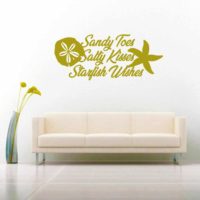 Sandy Toes Salty Kisses Starfish Wishes Vinyl Wall Decal Sticker