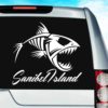 Sanibel Island Fish Skeleton Vinyl Car Window Decal Sticker