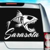 Sarasota Florida Fish Skeleton Vinyl Car Window Decal Sticker