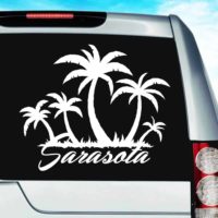Sarasota Florida Palm Tree Island Vinyl Car Window Decal Sticker
