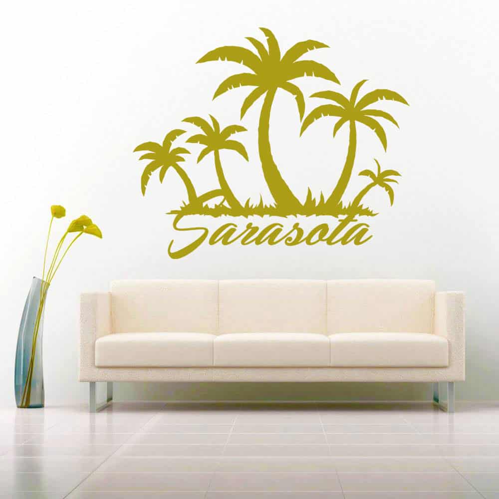 Sarasota Florida Palm Tree Island Vinyl Wall Decal Sticker Sarasota Florida Palm Tree Island Vinyl Wall Decal Sticker