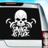 Savage As Fuck Skull Dumbbells_1 Vinyl Car Window Decal Sticker