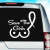 Save The Girls Breast Cancer Vinyl Car Window Decal Sticker